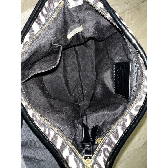 COACH OCELOT ANIMAL PRINT CANVAS Black & Beige W/Adjustable Crossbody Strap EUC - Picture 8 of 8